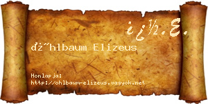 Öhlbaum Elizeus névjegykártya